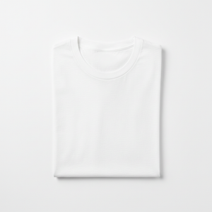 Men's classic white cotton crew neck t-shirt flat lay